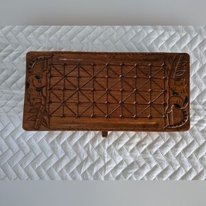 Vintage Bagh-Chal Wooden Board Game | Tigers & Goats Strategy Game | Hand-Carved